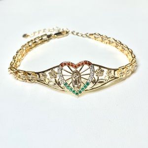Guadalupe Our Lady Bracelet Gold Plated Oro Laminado Pulsera Virgen Maria